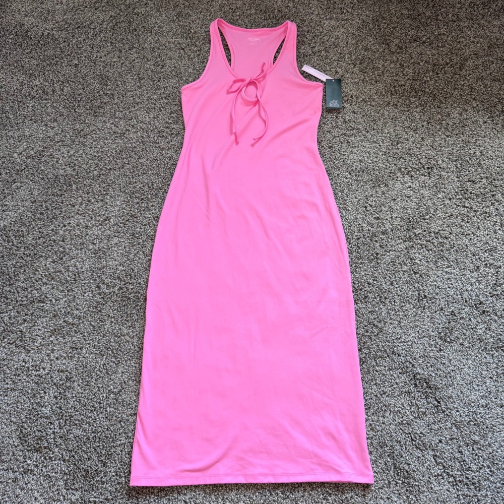NWT Vibrant Pink Sleeveless Maxi Dress Wild Fable Women's Size Medium Keyhole